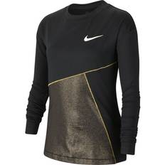 Nike Girl's Pro Warm Training Top - Black/White