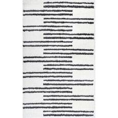 Carpets & Rugs Jonathan Y Petra Stripe Geometric Shag White, Black 36x60"