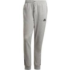 Adidas Essentials French Terry Tapered Cuff 3 Stripes Pants - Medium Grey Heather/Black