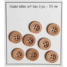 Go Handmade Three Button Round Groove Stitch 15mm 8pcs