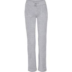 Del Ray Classic Velour Pant - Light Grey Marl