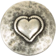 Villy Jensen Galvanized Button Heart 23mm