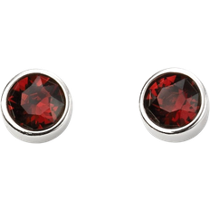 Red Earrings Jan Birth Stone Earrings - Silver/Red