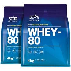 Vassleprotein 4 kg Star Nutrition Whey-80 Banana 4kg 2 st