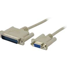 Deltaco modemkabel DB9 hun-DB25 han 3m