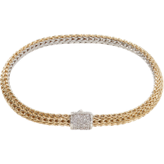 8k Bracelets John Hardy Classic Chain Reversible Bracelet 5mm - Gold/Silver/Diamonds