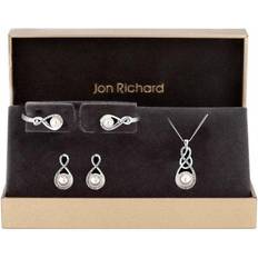 Silver Plated Jewellery Sets Jon Richard Infinity Matching Set - Silver/Pearl/Transprent