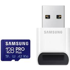 Minnekort Samsung PRO Plus microSDXC Class 10 UHS-I U3 V30 A2 160/120 MB/s 128GB +Reader