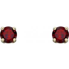 January Stud Earrings - Gold/Garnet
