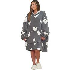 Black Baby Blankets Dreamscene Heart Adult Oversized Blanket Hoodie Charcoal