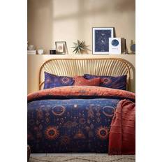 Brown Bed Linen Furn Constellation Celestial Reversible Duvet Cover Brown, Blue, Bronze