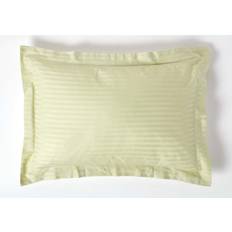 Homescapes Standard Egyptian Satin Stripe 330 Thread Count Pillow Case Green