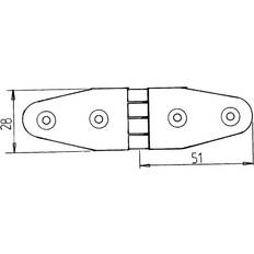 Hængsel 100 x 30 mm