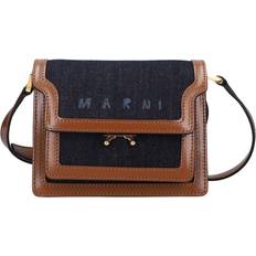 Marni crossbody-taske i kalvelæder Kvinder bomuld/bomuld/kalvelæder One Size Blå