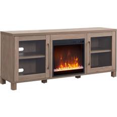 Electric Fireplaces Hailey Home Quincy Farmhouse/Rustic Antiqued Gray Oak Tv Stand (Accommodates TVs up to 70-in) TV1413