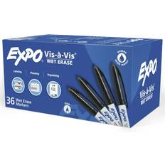 Expo Low Odor Wet Erase Markers Fine Point Black 36-pack