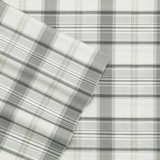 Eddie Bauer Chinook Plaid Bed Sheet Grey, Beige, White