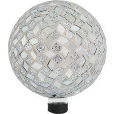 Silver Garden Decorations Sunnydaze 10 Mirrored Diamond Mosaic Gazing Globe