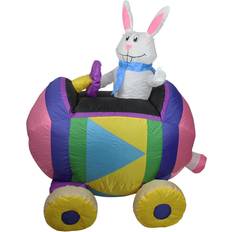 Polyester Easter Decorations Northlight Bunny Driving an Egg Car Easter Decoration 48"