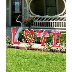 Garden Ornaments on sale GlitzHome 28 H Valentine's Metal LOVE Yard StakeKD, 2 Function