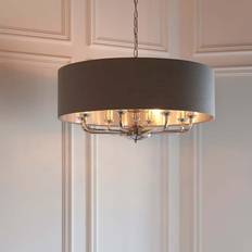 Linen Ceiling Lamps Endon Lighting Highclere Cylindrical Pendant Lamp