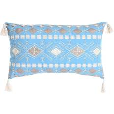 Poliéster Almohadas Dkd Home Decor Polyester Bomull Cojín de Decoración Completo Blanco, Azul