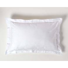 Coton Égyptien Taies d'oreiller Homescapes Standard Satin Stripe 330 Thread Count Pillow Case White