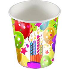 Edm Bolsa con 25 Vasos de Cartén Dise'o Globos y Velas 200cc