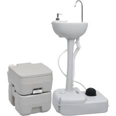vidaXL Tragbare Campingtoilette mit Waschbecken