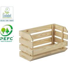 Cajas de almacenamiento Apilable Resistente Madera Maciza De Pino 35.3x60x28.5 cm Caja de almacenamiento