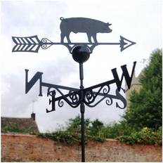 Poppy Forge Pig Weathervane. Solid steel black wind
