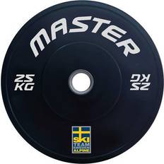 Bumper 25kg Master Fitness Bumper Ski Svart, Viktskiva Bumper, 25 kg