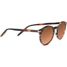 Serengeti Shiny Striped Brown Mineral Polarized Drivers Gradient