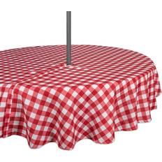 Red Tablecloths DII Check 52" Round Tablecloth Red