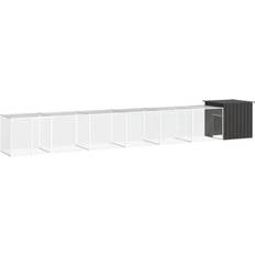 vidaXL Gabbia Per Polli Antracite 700x91x100 cm Acciaio Zincato