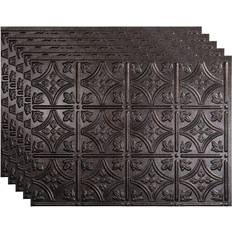 Wallpapers Fasade Traditional 1 24.25-in x 18.25-in Smoked Pewter Backsplash Panels PB5027