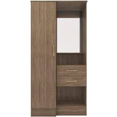 Furniture SECONIQUE Nevada Vanity 1 Door Rustic Oak Wardrobe 90x184cm