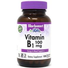 Vitamins & Supplements Bluebonnet Nutrition Vitamin B-1 mg Vegetable Capsules, Count 100