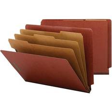 Smead Pressboard End Tab Classification Folder Letter Eight-Section Red