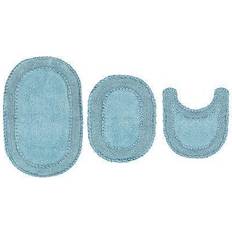 Blue Bath Mats Home Weavers Ruffle 3 Piece Set Bath Blue