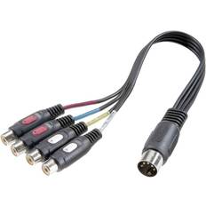 SpeaKa Professional RCA/DIN-anslutning Y-adapter [1x DIN hane 5-pol 4x RCA-hona]