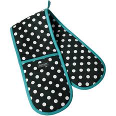 Polyester Pot Holders Dexam Polka Double Glove Pot Holders Grey, Black