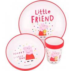 Rouge Vaisselle pour bébé Peppa Pig Baby Greta Gris Tableware 3pcs