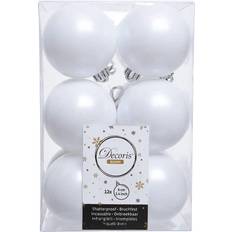 Blanc Décorations de Noël Kaemingk Baubles Décoration de Sapin de Noël 12pcs