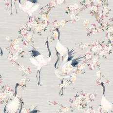 Wallpapers Arthouse Blossom Crane Wallpaper natural