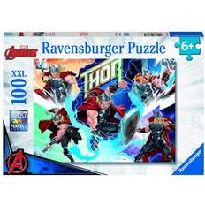 Jigsaw Puzzles Ravensburger Pussel: Marvel Hero Thor XXL 100 Bitar