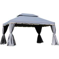 OutSunny 3x4m 2-Tier Gazebo Aluminium Garden Marquee Party Tent