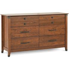 Storage Child Craft Rustic 6-Drawer Dresser In Coach Cherry Cherry