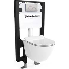 Swiss Madison St. Tropez Glossy White Elongated Wall Hung Toilet Bowl SM-WK449