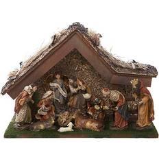 Multicolored Figurines Kurt Adler Nativity Set With Stable Figurine 11